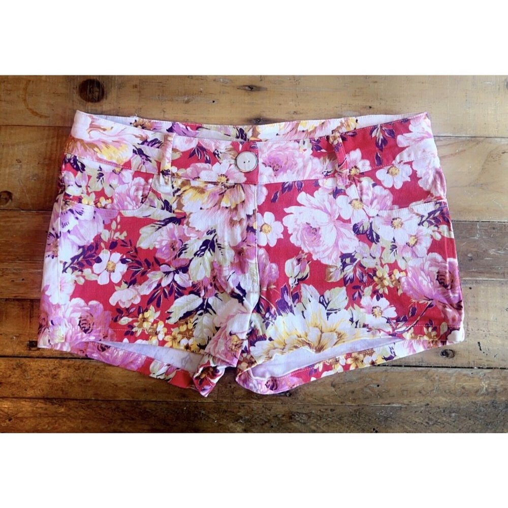 Girls Pink Mocha Floral Shorts